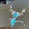 14k Gold 2.6 Ct Natural Paraiba Tourmaline & Diamond & Sapphire Necklace
