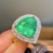 14k Gold 6.15 Ctw Natural Emerald & Diamond Ring