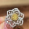 14k Gold 0.82 Ctw Natural Yellow Diamond & Diamond Ring/pendant( Without Chain )