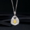 14k Gold 0.74 Ctw Natural Yellow Diamond & Diamond Pendant( Without Chain )