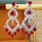 14k Gold 4.62 Ctw Natural Ruby & Diamond Earrings