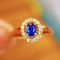 14k Gold 0.43 Ctw Natural Sapphire & Diamond Ring
