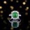 14k Gold 3.70 Ctw Vivid Green Natural Emerald & Diamond Ring/pendant( Without Chain )