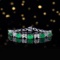 14k Gold 9.83 Ctw Vivid Green Natural Emerald & Sapphire Bracelet