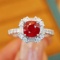 14k Gold 1.47 Ctw Natural Ruby & Diamond Ring