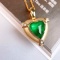 14k Gold 1.49 Ctw Vivid Green Natural Emerald & Diamond Pendant( Without Chain )