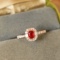 14k Gold 0.95 Ctw Natural Ruby & Diamond Ring
