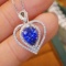14k Gold 1.70 Ctw Natural Sapphire & Diamond Pendant( Without Chain )