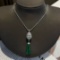 14k Gold 6.7 Ct Vivid Green Natural Emerald & Diamond Pendant( Without Chain )