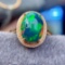 14k Gold 3.1 Ct Natural Opal & Diamond Ring