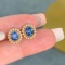 14k Gold 2.11 Ctw Natural Sapphire & Diamond Earrings