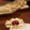14k Gold 0.71 Ctw Natural Ruby & Diamond Ring