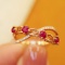 14k Gold 0.47 Ctw Natural Ruby & Diamond Ring