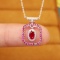 14k Gold 0.55 Ctw Natural Ruby & Ruby Necklace