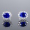 14k Gold 2.52 Ctw Natural Sapphire & Diamond Earrings