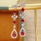 14k Gold 1.74 Ctw Natural Ruby & Diamond Earrings