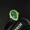 14k Gold 5.49 Ctw Vivid Green Natural Emerald & Diamond Ring