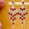 14k Gold 5.65 Ctw Vivid Red Natural Ruby & Diamond Earrings