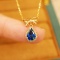 14k Gold 1.0 Ct Natural Sapphire & Diamond Necklace