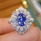 14k Gold 1.97 Ctw Natural Sapphire & Diamond Ring