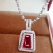 14k Gold 1.37 Ctw Natural Ruby & Diamond Pendant( Without Chain )