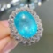 14k Gold 7.56 Ct Natural Paraiba Tourmaline & Sapphire & Diamond Ring