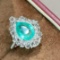14k Gold 2.27 Ct Natural Paraiba Tourmaline & Sapphire & Diamond Ring