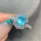 14k Gold 1.19 Ctw Natural Paraiba Tourmaline & Diamond Ring