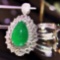 14k Gold 5.81 Ct Vivid Green Natural Emerald & Diamond Ring/pendant( Without Chain )