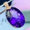 14k Gold 30.72 Ct Natural Amethyst & Diamond Pendant( Without Chain )