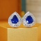 14k Gold 1.52 Ctw Natural Sapphire & Diamond Earrings