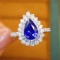 14k Gold 1.61 Ctw Natural Sapphire & Diamond Ring