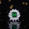 14k Gold 4.86 Ctw Natural Emerald & Sapphire Ring/pendant( Without Chain )