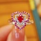 14k Gold 0.34 Ctw Natural Ruby & Ruby Ring