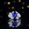 14k Gold 2.59 Ctw Natural Sapphire & Diamond Ring/pendant( Without Chain )
