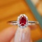 14k Gold 0.51 Ctw Natural Ruby & Diamond Ring