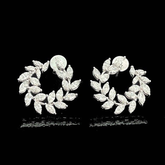 14k Gold 2 Ct Natural H Diamond Earrings