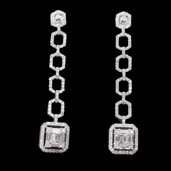 14k Gold 0.80 Ct Natural H Diamond Earrings