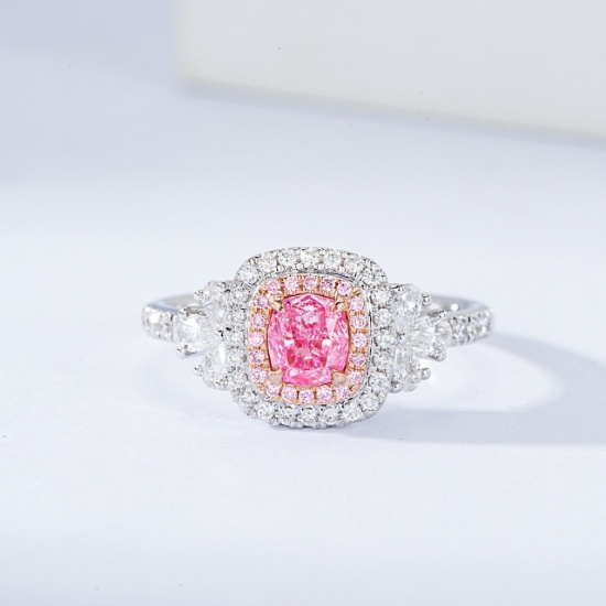 14k Gold 1.14 Ctw Natural Pink Diamond & Diamond Ring