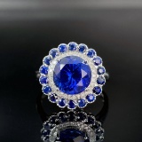 14k Gold 3.5 Ct Natural Tanzanite & Diamond Ring