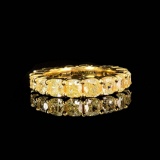 14k Gold 6.0 Ct Natural Yellow Diamond & Diamond Ring