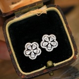 14k Gold 0.32 Ct Natural H Diamond Earrings
