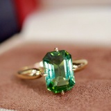 14k Gold 4.0 Ct Natural Tourmaline & Diamond Ring