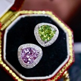 14k Gold 2.85 Ctw Natural Sapphire & Diamond Earrings