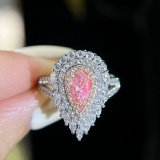 14k Gold 1.85 Ctw Natural Pink Diamond & Diamond Ring