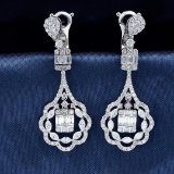 14k Gold 2.23 Ctw Natural H Diamond Earrings