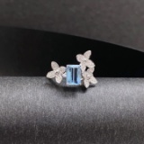 14k Gold 1.63 Ctw Natural Aquamarine & Diamond Ring