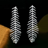 14k Gold 2.3 Ct Natural H Diamond Earrings