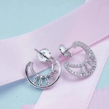 14k Gold 0.89 Ctw Natural H Diamond Earrings