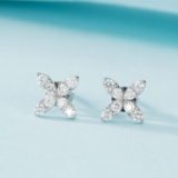 14k Gold 0.48 Ct Natural H Diamond Earrings